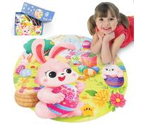 Sitodier Easter Puzzles for Kids Age 3+, 79 Pieces Large Round Bunny Puzzle for Toddlers Girls Boys Paper Floor Puzzles Learning Toys Birthday Easter Gifts