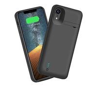 Sitong Battery Case for iPhone XR, 6000mAh Rechargeable Extended Battery Charging Charger Case, Add 1.55x Extra Juice, Support Wire Headphones (6.1 inch) Black