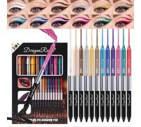 Sitovely 12 Colors Eyeliner Pen Set, Double-sided Metallic Colorful Eye Shadow Pencil, Matte Gel Eyeliner Pencils Set for Wome, Smudge-Proof, High Pigmented, Long-Lasting Eye Makeup
