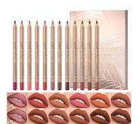 Sitovely 12 Colors Slim Lip Liner Pencil Set, Longwear Smooth Lip Pencil Creamy Lip Liner Matte Lipstick Premium Waterproof Lip Pen, High Pigmented Natural Lip Makeup (nude, M)