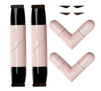 Sitovely 2PCS Gel Eyeliner Pencil Set, Foldable Eyeliner Stamp for Perfect Wings, Double-headed Lazy Cat Eye Eyeliners Tool, Waterpoof Black Eye Liner Pencil(C, M)