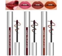 Sitovely 3PCS Peel Off Lip Liner Stain, Long Wear Peel Off Lip Stain, Lip Stain Peel Off Matte Brown Lip Liner Set, Tattoo Lip Liner Long Lasting Lip Tint Stain(D)