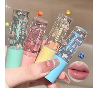 Sitovely 4PCS Plumping Lip Gloss Set, Shimmer Transparent Hydrating Lip Glow Oil, Fruit Flavored Cute Jelly Lip Oil, lip glow oil Lip Balm for Dry Lips Nourishing