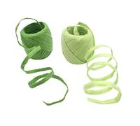 Sitrda (2 rolls) Green+Light Green Color, Fresh Natural Raffia Paper Ribbon Rope String for DIY Crafts Gift Packaging Scrapbooking Card Making - 20m