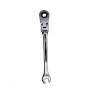 Sitrda Flexible Pivoting Head Ratchet Combination Spanner Wrench Garage Metric Tool for Easy Access and Turning of Hard to Reach Bolts (6mm 7mm 8mm 10mm 11mm 12mm) (7mm)