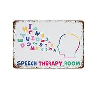 SitrMGH Funny Metal Signs for Women Speech Therapy Room Sign, Bright Speech Language Pathology Classroom Poster Retro Wall Decor for Cafes Office Pubs Club Metal Sign Home Decor Tin Signs 12x8 inch