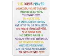 SitrMGH Lords Prayer Poster - Lords Prayer Wall Poster Our Father Prayer Decor Bible Study Scripture Decor for Church Classroom Bedroom Metal Tin Sign Nursery Blessed Christian Gift 8x12 inch