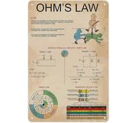 SitrMGH Ohm's Law Chart, Physical Knowledge - Poster Vintage Metal Plaque, For School Decor Club Home Room Wall Decor 8x12 inch
