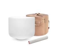 SITSANG 440 Hz B Note Crystal Singing Bowl Crown Chakra 10 inch with Artificial Leather Carrying Case and Singing Bowl Suede Striker and Rubber Mallet