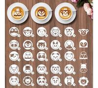 Sitsink Animal Coffee Cookie Stencils - Small Animal Pattern Cute Stencils for Cookies Latte Art Bread, Reusable Template Dogs Cat Elephant Design