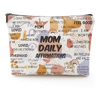 Sitsink Appreciation Gifts for Mom - Mom Daily Affirmations Makeup Bag, Ideal for Birthday Mothers Day, Thank You Gifts for Mother, white, Gifts for Mom