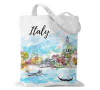 Sitsink Italy Bags Travel Souvenir Gifts - Reusable Tote Bag Italy Travel Gift Europe Must Haves Trip Essentials for Women Friends