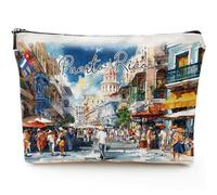 Sitsink Puerto Rico Gifts Travel Souvenirs - American Souvenris Travel Essentials Must Haves Makeup Pouch Caribbean Sea Puerto Rico Gifts for Women