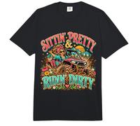 Sittin’ Pretty Ridin’ Dirty Cute Off Road UTV Mudding SXS Comfort Colors Adult Heavyweight T-Shirt