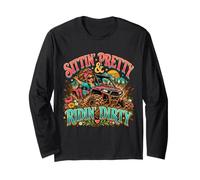 Sittin’ Pretty Ridin’ Dirty Cute Off Road UTV Mudding SXS Long Sleeve T-Shirt