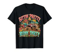 Sittin’ Pretty Ridin’ Dirty Cute Off Road UTV Mudding SXS Value Graphic T-Shirt