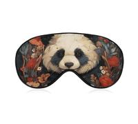 Sitting Among Flowers Sleep Mask with Adjustable Strap, Breathable Sleep Masks for Women Men, Soft Eye Mask for Side Sleepers, Travel, Office Nap, Airplane & Blocking Light