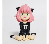 Sitting Anya Forger Character PVC Statue Action Figure, Anya Cartoon Model Toy Anime Collection Decor Desktop Ornament 3.5"