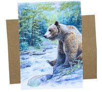 Sitting Bear Greeting Card, Brown Bear Retirement Card - 1643 | Blank Inside, Thick White Paper, Heavy Envelope, Rigid Mailer Protected, Made in the USA