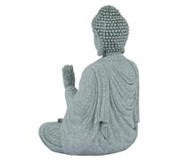 Sitting Buddha Resin Stone Statue, Perfect for Creating a Zen Space in Your Home or Garden (A)