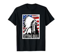 Sitting Bull Chief American flag Poster Style T-Shirt T-Shirt