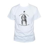 Sitting Bull Native American Chief Earth Eco Quote T Shirt (Small) White
