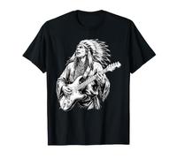 Sitting Bull Playing Electric Guitar Vintage Rocking Chief T-Shirt