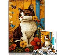 Sitting Cat Jigsaw Puzzles for Adults 1000,Help The Brain Exercise Addictive Toys to Cultivate Patience A Work of Art (38x26cm)