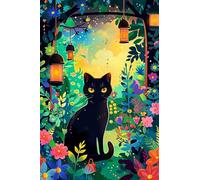 Sitting Cute Black Cat - Premium Jigsaw Puzzle for Adults Eco-Friendly, Unique Art Best Gift for Puzzle Lovers Anti-Glare Satin Finish._500pcs