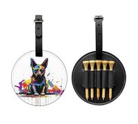Sitting Doodle Dog Black Golf tee Storage Bag - Easy to Carry Around and More efficient in Playing Golf