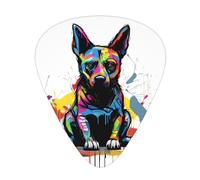 Sitting Doodle Dog Printed pick set - 12 pieces, thin, medium and thick guitar picks, suitable for guitar, bass, electric guitar and ukulele