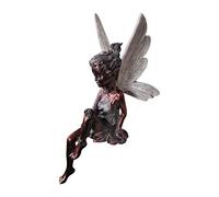 Sitting fairies garden figurine, fairy garden ornaments outdoor, angel garden sculpture, antique resin angel craft figures, home table ornaments, for table table table