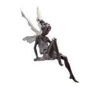 Sitting Fairy Garden Ornament Outdoor 14cm Magical Fairy Statue Resin Angel Statue Sculpture Home Table Decorations Lawn Yard Art Porch Patio Garden Decoration