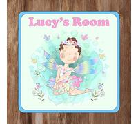 Sitting Fairy Kids Bedroom Door Sign Personalised For You - Any Name! Door Plaque,Girls/Boys,Nursery,Decor,Kids Room,Fantasy