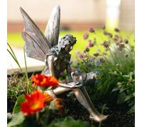 Sitting Fairy Outdoor Ornament Fairies Bronze Effect Resin Marco Paul Bronze One Size