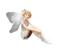 Sitting Fairy Statue - Pretty Angel Statues and Figurines, and Funny Garden Decoration | Miniature Fairy Figurine for Home, Wedding, Christmas and Birthday Decoration