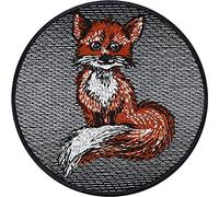 Sitting Fox Sew on Patch - Wild Life Iron on Patches for Nature, Animal, Wildlife Lovers - Exclusive Designer Patches for All Fabrics | 80x80 mm
