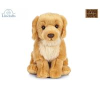 Living Nature Golden Retriever Soft Toy - 20 cm Fluffy Realistic Dog Plush, Cuddly Stuffed Animal Gift for Kids & Babies