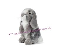 Sitting Grey Lop Eared Rabbit Plush Soft Toy Teddy 10 year guarantee. 18 cm H