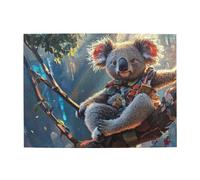 Sitting In The Tree And Playing With Koalas Wooden Puzzle 500 Piece Jigsaw Puzzle for Adults Challenging Puzzle for Game Size 15"x20.4"