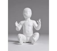 Sitting Mannequin Dress Form, Matte White Child Baby Manikin Full Body, Vivid Plastic Kid Clothing Display Mannequin for Store Shop Window(Posture 2)