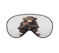 Sitting Monkey Sleep Mask for Side Sleeper Light Blocking Night Blindfold Eye Shade Cover with Adjustable Strap Soft Breathable Zero Pressure Eye Masks for Travel Nap