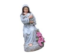 Sitting Mother Child Figurine With LED Light Religious Holy Family Statue Living Room Decoration Heartwarmings Gift Religious Mother And Baby Figurine With LED Light