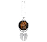 Sitting on A Branch Car Hanging Ornament Car Photo Angel Wing Pendant Rearview Mirror Hanging Accessories Personalized Picture Ornament Gift for Automobiles Home Window Silver