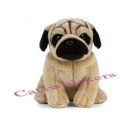 Living Nature Pug, Realistic Soft Cuddly Dog Toy, Naturli Eco-Friendly Plush, 19cm