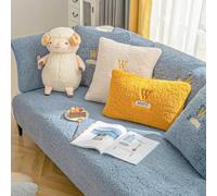 Sitting Room Sofa Cover Cashmere 1 2 3 4 Seater Soft Warm Sofa Slipcover For Corner L Shape Funny Fuzzy Sofa Cover Non-Slip Velvet Sofa Cushion Covers Thick Furniture Protector (Color : F, Size : 70