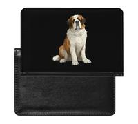 Sitting Saint Bernard Trendy Passport Holder Credit Card Cover Travel Essentials Wallet
