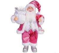 Sitting Santa Claus Figurine 12 Inch Polyester Christmas Decor(B)