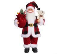 Sitting Santa Claus Figurine 12 Inch Polyester Christmas Decor(D)