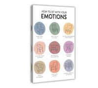 Sitting with Your Feelings Poster Emotion Regulation Mental Health Print Canvas Poster Wall Art Decor Print Picture Paintings for Living Room Bedroom Decoration 20x30inch(50x75cm)